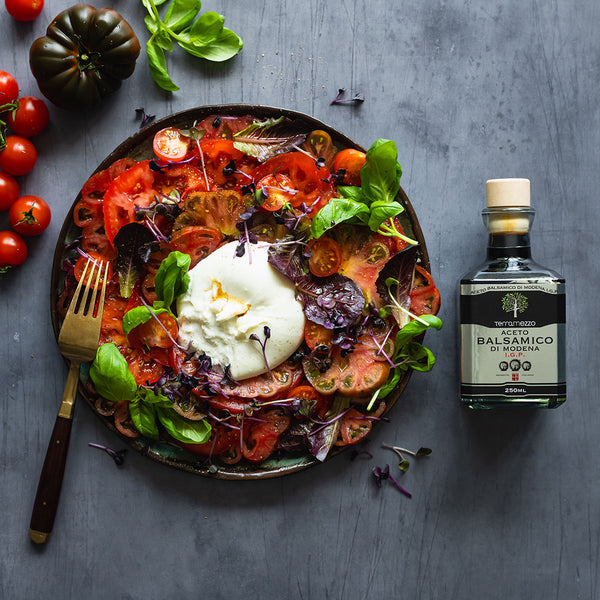 MIXED TOMATO SALAD WITH BURRATA