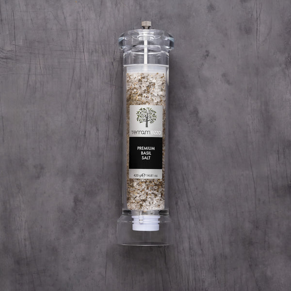 Terramezzo 30cm Natural Basil Salt Premium Mill
