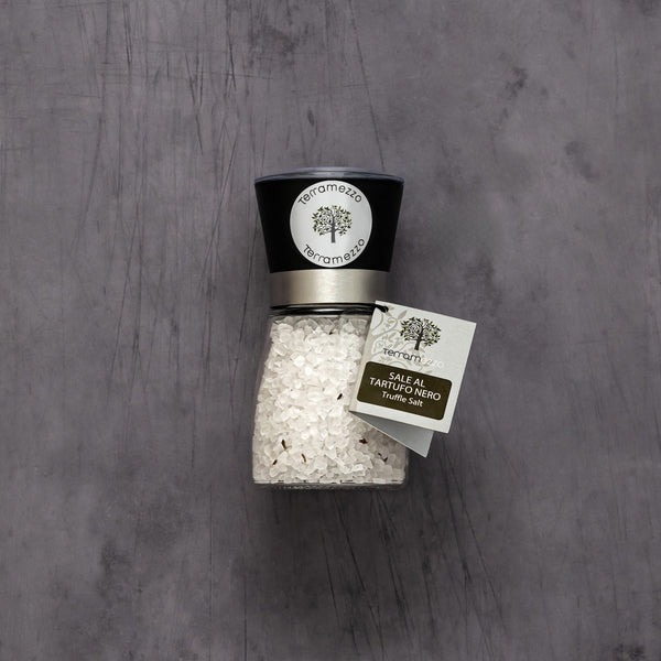 Terramezzo Black Truffle Salt Glass Mill