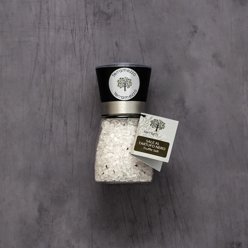 Terramezzo Black Truffle Salt Glass Mill
