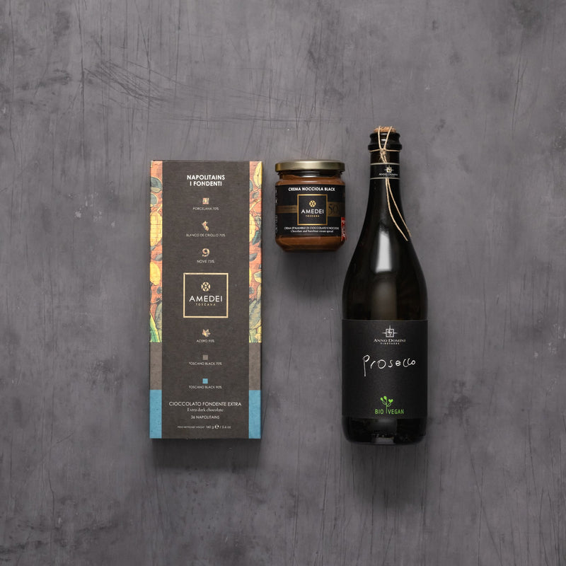 Organic Vegan Prosecco & Amedei Fine Chocolate Delicacies